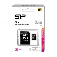 Silicon Power, Elite, microSD, 256GB, Class 10, V10, карта памет, +SD адаптер